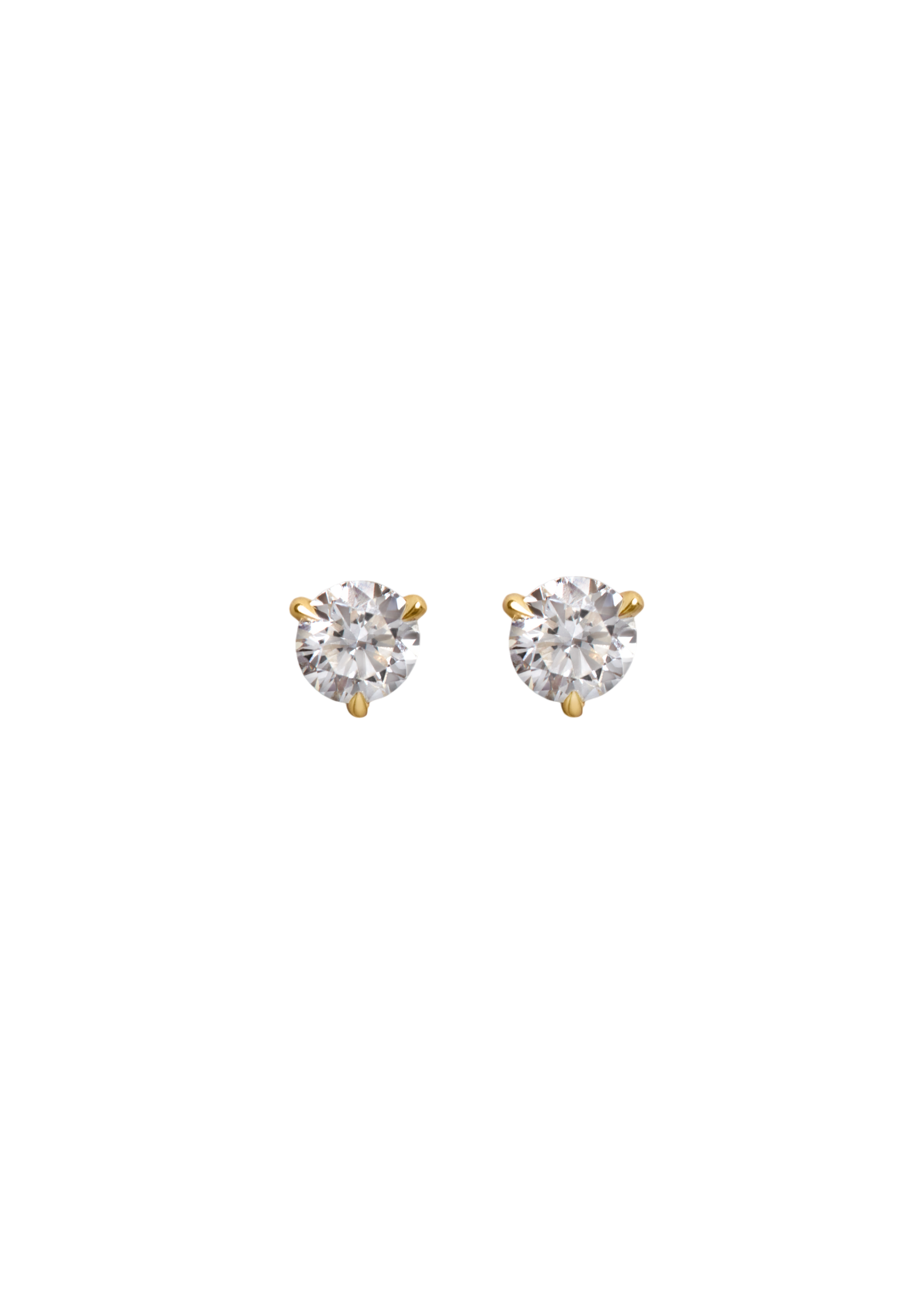 June round stud earrings diamond